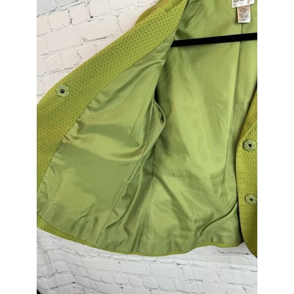 CHICO'S light green cotton blend 3/4 sleeve jacket blazer size 1 M - Picture 7 of 8
